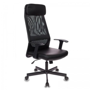 Кресло руководителя Easy Chair 651 TPU, кожзам черный, сетка, металл