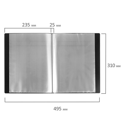 Папка файловая 40 вкладышей Brauberg Стандарт (А4, пластик, 700мкм) черная (221604), 30шт.