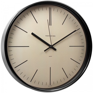 Часы настенные аналоговые Troyka 77770742, круглые, 30x30x5см, черная рамка (77770742)