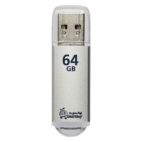 Флэш-диск USB 64Gb SmartBuy V-Cut, USB3.0, серебристый (металл.корпус) (SB64GBVC-S3), 180шт.