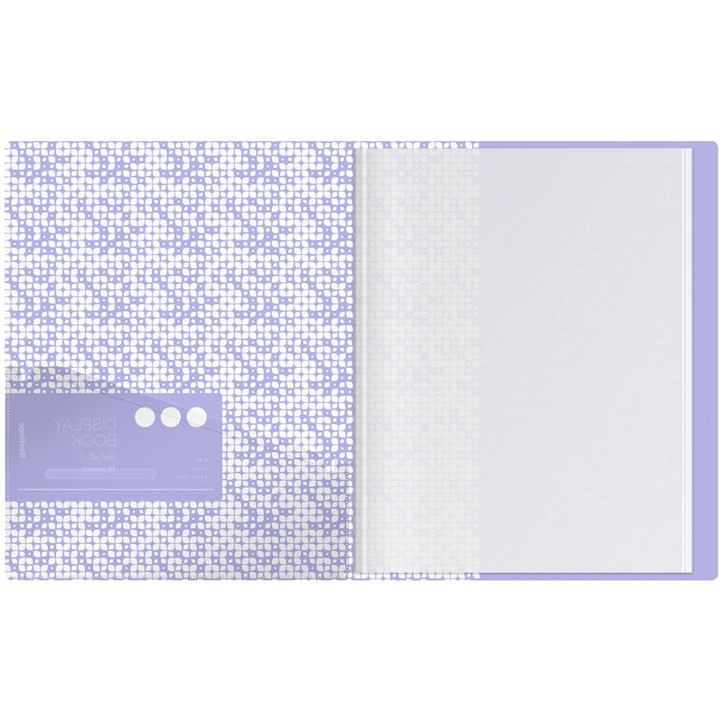 Папка файловая 10 вкладышей Berlingo Starlight S (А4, пластик, 17мм, 600мкм) фиолетовая, рисунок, внутр.карман (DB4_10904), 24шт.