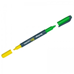 Маркер-текстовыделитель двусторонний Berlingo Textline HL220 (0.5-4мм, желтый/зеленый) 1шт. (T2033)