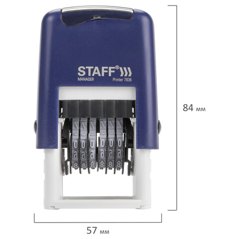 Нумератор автоматический Staff Printer 7836 (6-разрядный, оттиск 22х4мм) 2шт. (237434)