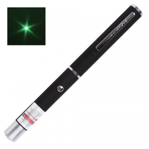 Указка лазерная Beifa, зеленый луч (радиус действия 1000м, черный корпус, клип, футляр) (TP-GP-17)