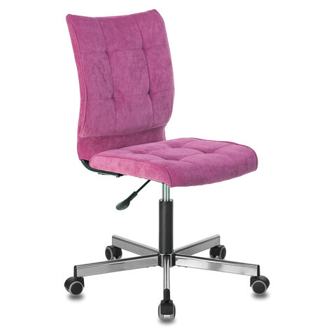 Кресло офисное Brabix &quot;Stream MG-314&quot;, без подлокотников, ткань малиновая, хром (MG-314_532394)