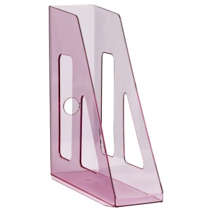 Лоток для бумаг вертикальный Стамм "Актив", 70мм, тонированный розовый (ЛТВ-31100), 6шт.