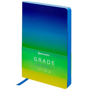 Ежедневник недатированный А5 Brauberg Grade (136 листов) обложка кожзам, синий-зелёный (114460)