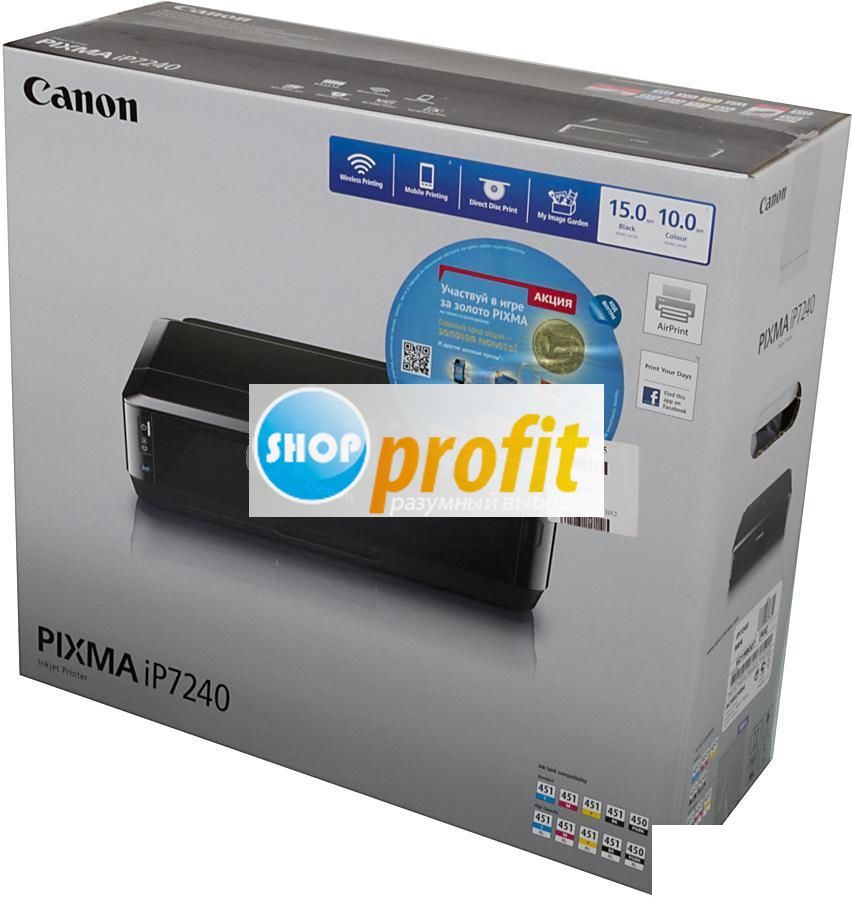 Принтер струйный Canon Pixma iP7240, черный, USB/Wi-Fi (6219B007)
