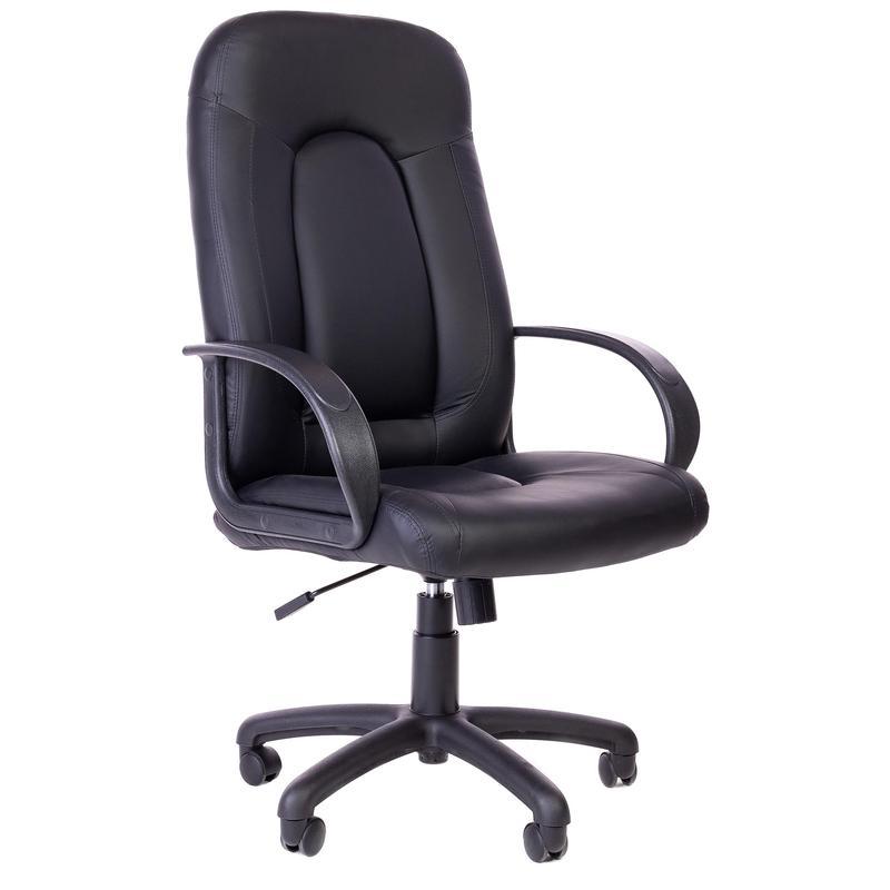 Кресло руководителя 670 TС, экокожа черная, пластик черный