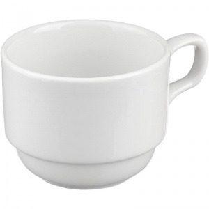 Чашка фарфоровая чайная Башкирский фарфор "Браво" белая, 250мл, 6шт.