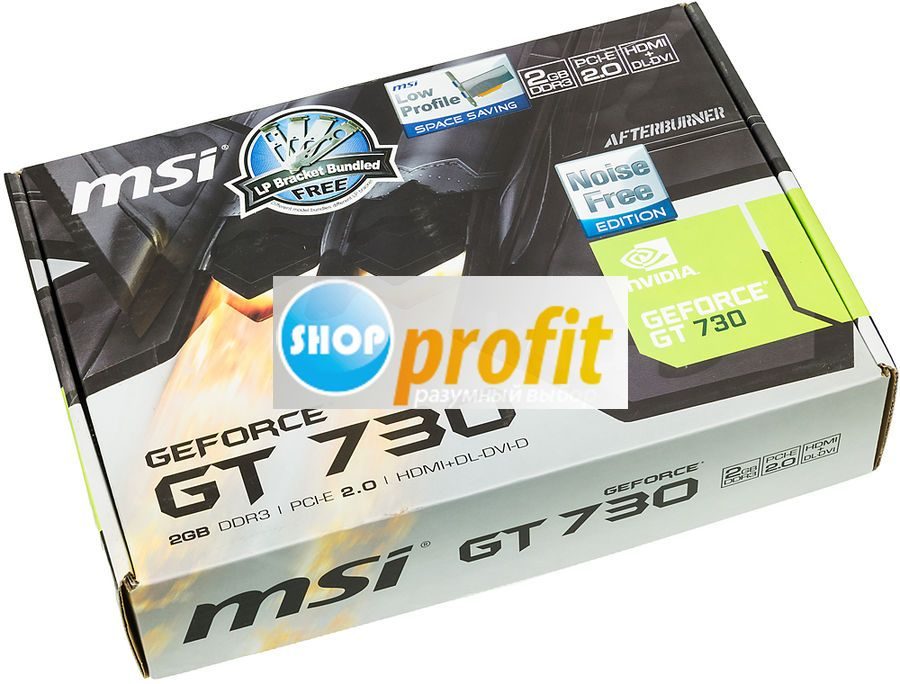 Видеокарта PCI-E 2.0 MSI GeForce GT 730, N730K-2GD3H/LP, 2Гб, GDDR3, Low Profile, retail (N730K-2GD3H/LP)