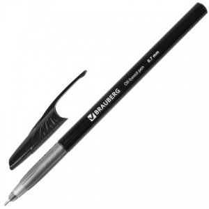 Ручка шариковая Brauberg Oil Base (0.35мм, черный цвет чернил, масляная основа) 24шт. (141635)
