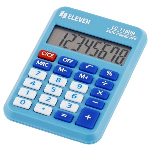 Калькулятор карманный Eleven LC-110NR-BL (8-разрядный) питание от батарейки, голубой (LC-110NR-BL)