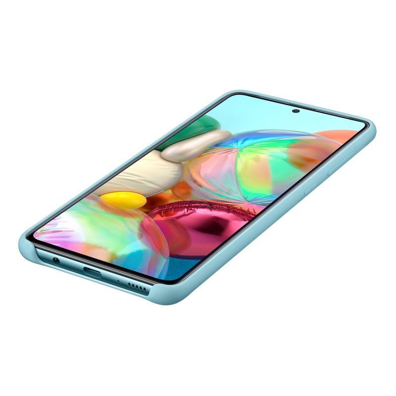 Чехол-накладка (клип-кейс) Samsung Silicone Cover для Samsung Galaxy A71, голубой (EF-PA715TLEGRU)