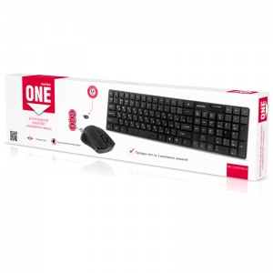 Набор клавиатура+мышь Smartbuy ONE 229352AG, беспроводной, USB, черный (SBC-229352AG-K)