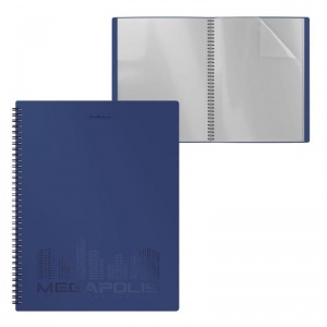 Папка файловая 40 вкладышей ErichKrause Megapolis (А4, 10мм, пластик) синяя