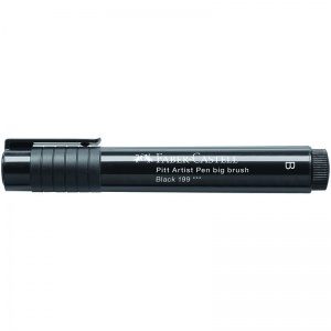 Ручка капиллярная Faber-Castell "Pitt Artist Pen Big Brush" (3мм, кистевая) цвет 199 черный (167699)