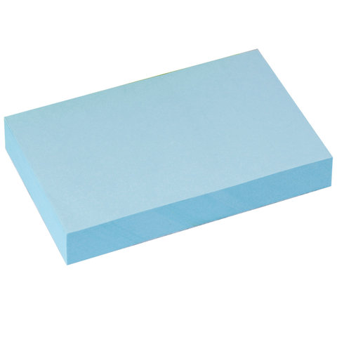 Стикеры (самоклеящийся блок) Brauberg, 76x51мм, голубой, 100 листов (122692)