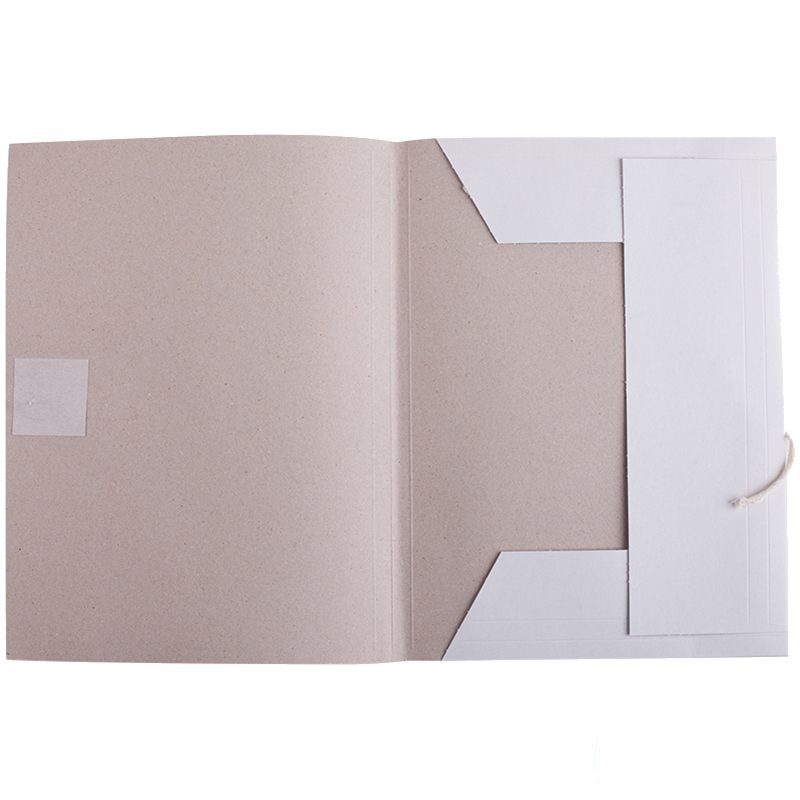 Папка с завязками картонная OfficeSpace (А4, 320 г/м2, на 200л., картон немелованный) белая (257311), 150шт.