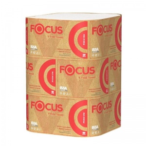 Полотенца бумажные для держателя 2-слойные Focus Premium, листовые V(ZZ)-сложения, 15 пачек по 200 листов (5083740)