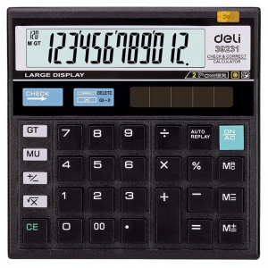 Калькулятор настольный Deli 39231 (12-разрядный) черный