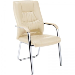 Конференц-кресло EChair 807 VPU, кожзам бежевый, хром, 4шт.
