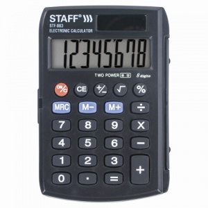Калькулятор карманный Staff STF883 (8разрядный) черный (250196), 50шт.