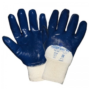 Перчатки защитные хлопковые Diggerman РЧ, с нитрильным покрытием, синие, размер 11 (XXL), 1 пара