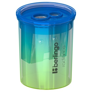 Точилка ручная пластиковая Berlingo Radiance (2 отверстия, с контейнером) 12шт. (BBp_15027)