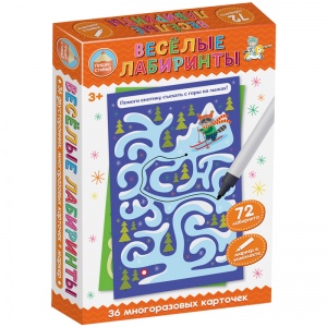 Игра развивающая Десятое королевство "Пиши-Стирай. Веселые лабиринты", картонная коробка (4145)