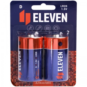Батарейка Eleven D/LR20 (1.5 В) алкалиновая (блистер, 2шт.) (301751)