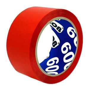 Клейкая лента (скотч) упаковочная Unibob 600 (48мм x 66м, 45мкм, красная) (30268), 6шт.