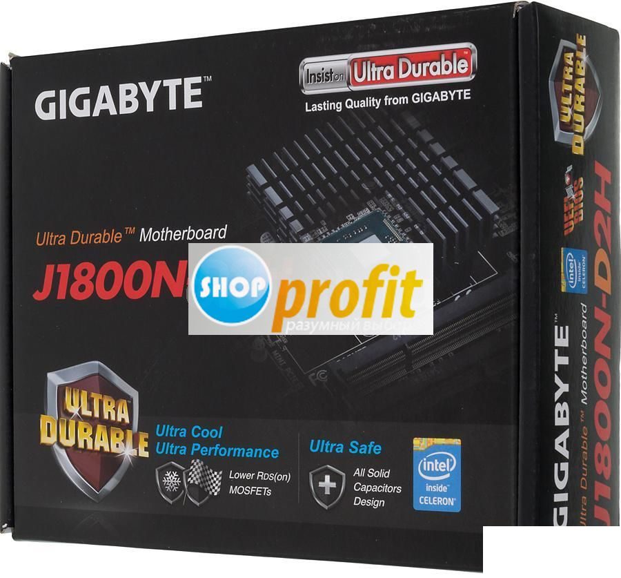 Материнская плата mini-ITX Gigabyte GA-J1800N-D2H, интегр. процессор, Retail (GA-J1800N-D2H)