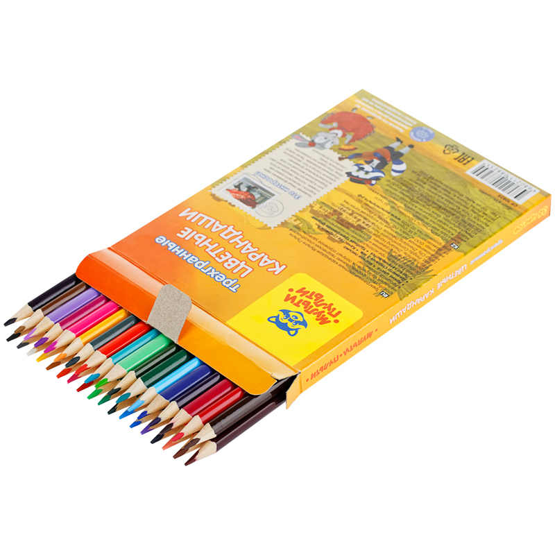 Карандаши цветные 36 цветов Мульти-Пульти &quot;Енот в Испании&quot; (L=176мм, D=7мм, d=3мм, 3гр) картонная упаковка, 4 уп. (CP_10825)