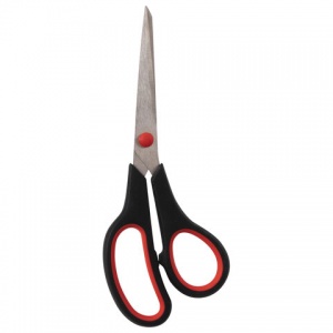 Ножницы Staff Everyday, 195мм, симметричные ручки, резиновые вставки, черно-красные, 12шт. (237499)