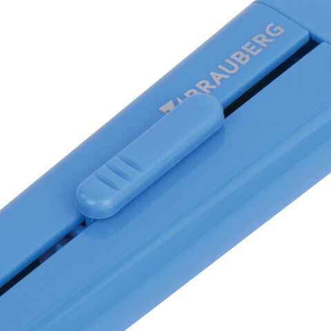 Нож канцелярский 9мм Brauberg &quot;Delta&quot;, автофиксатор, голубой (237086)