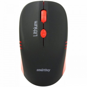 Мышь оптическая беспроводная SmartBuy ONE 344CAG, с зарядкой от USB, черная/красный (SBM-344CAG-KR)