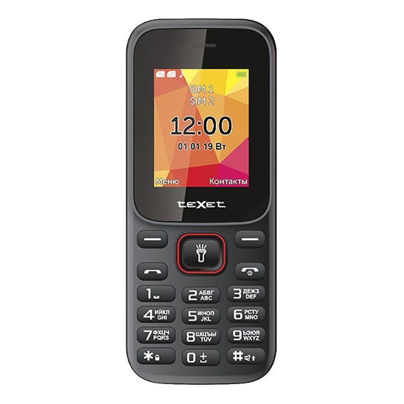 Мобильный телефон Texet TM-124 черный/красный