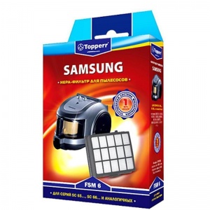 НЕРА-фильтр Topperr FSM6, 1шт., для пылесосов Samsung (FSM6)