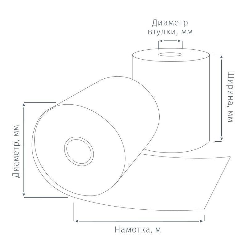Чековая лента из термобумаги ProMega 80мм (диаметр 63-65мм, намотка 63м, втулка 12мм) 8шт. (858924)