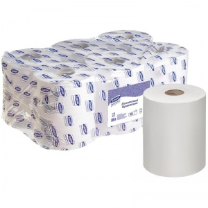 Полотенца бумажные для держателя 1-слойные Luscan Professional, рулонные с перфорацией, 6 рул/уп