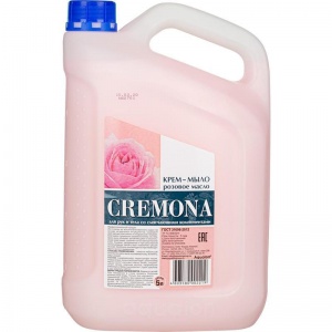 Мыло-крем жидкое Кремона "Розовое масло", 5000мл, канистра, 1шт.