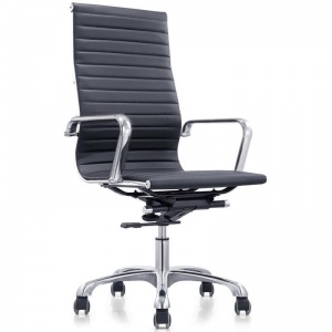 Кресло руководителя Easy Chair 705 TPU, экокожа черная, хром