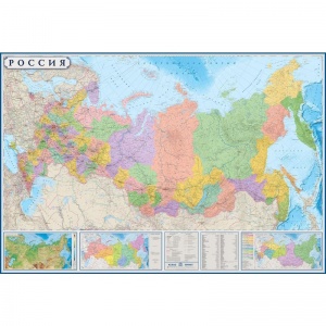 Настенная политико-административная карта России (масштаб 1:3.7 млн)