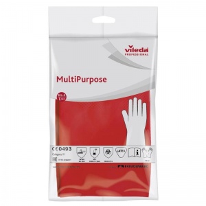 Перчатки латексные Vileda MultiPurpose, красные, размер 9 (L), 1 пара (100751)