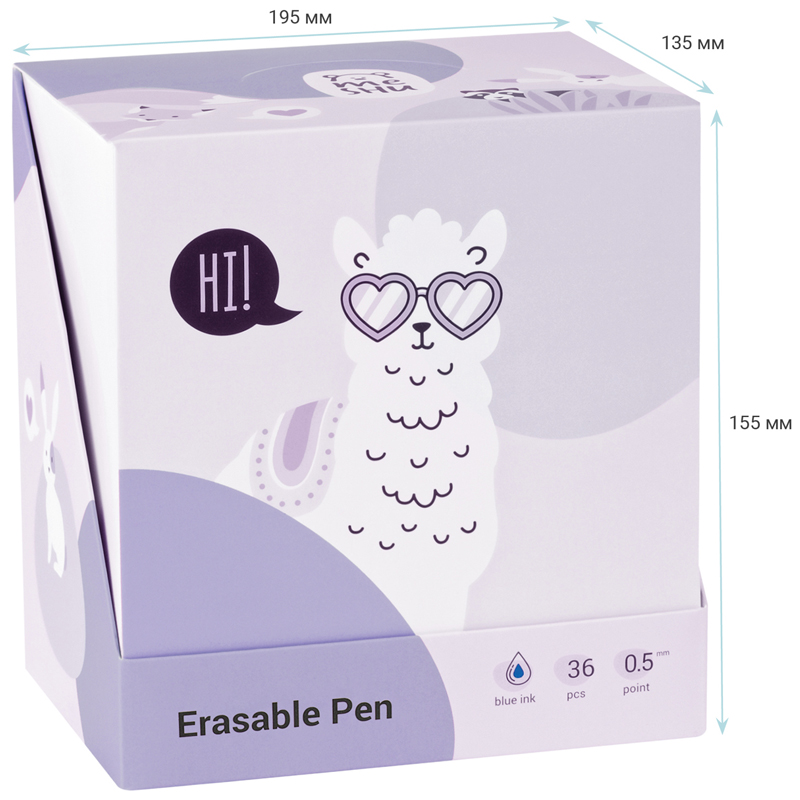 Ручка гелевая стираемая MESHU &quot;Glitter Ball&quot; (0.5мм, синяя, корпус цветной) 36шт. (MS_60959)