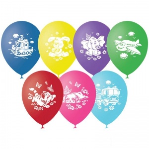 Воздушные шары Поиск "Детская тематика", 50шт., 12" (30см), пастель (4690296041120)