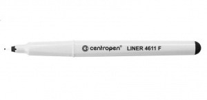 Ручка капиллярная Centropen Liner (0.3мм, трехгранный захват, корпус белый) черная, 10шт. (4611/1Ч)