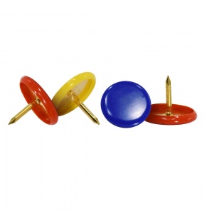 Кнопки канцелярские inФОРМАТ, d=8.5мм, металлические усиленные, винил. цветные, 50шт. (KKVC-50K), 20 уп.
