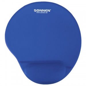 Коврик для мыши Sonnen, полиуретан+лайкра, с подушкой под запястье, синий (513300)